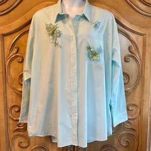 Fortune Floral and striped button down